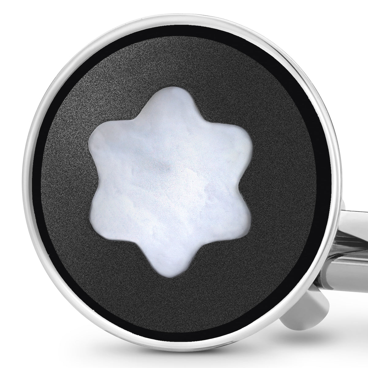 Montblanc Manschettenknöpfe mit Schneekappen Emblem aus Perlmutt (MB123810) – Ansicht 2