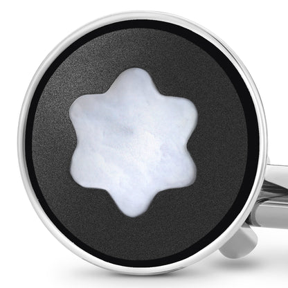 Montblanc Manschettenknöpfe mit Schneekappen Emblem aus Perlmutt (MB123810) – Ansicht 2