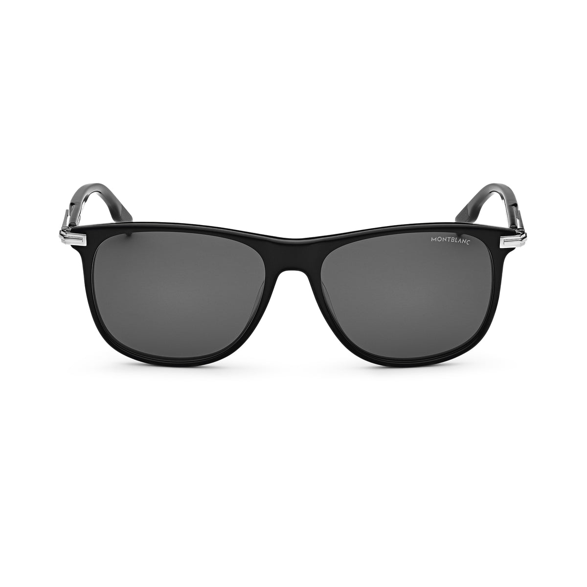 Montblanc Rechteckige Sonnenbrille mit schwarzem Acetatrahmen (MB129804) – Ansicht 1