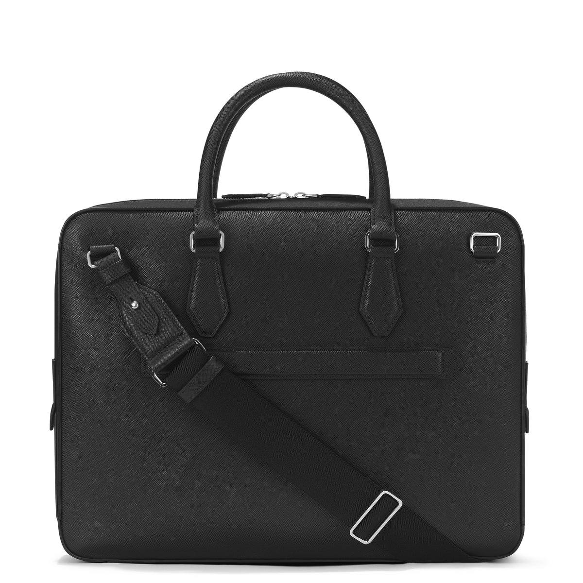 Montblanc Mittelgroße Schreibmappe mit Tasche aus Sartorial Leder – Schwarz – Ansicht 4