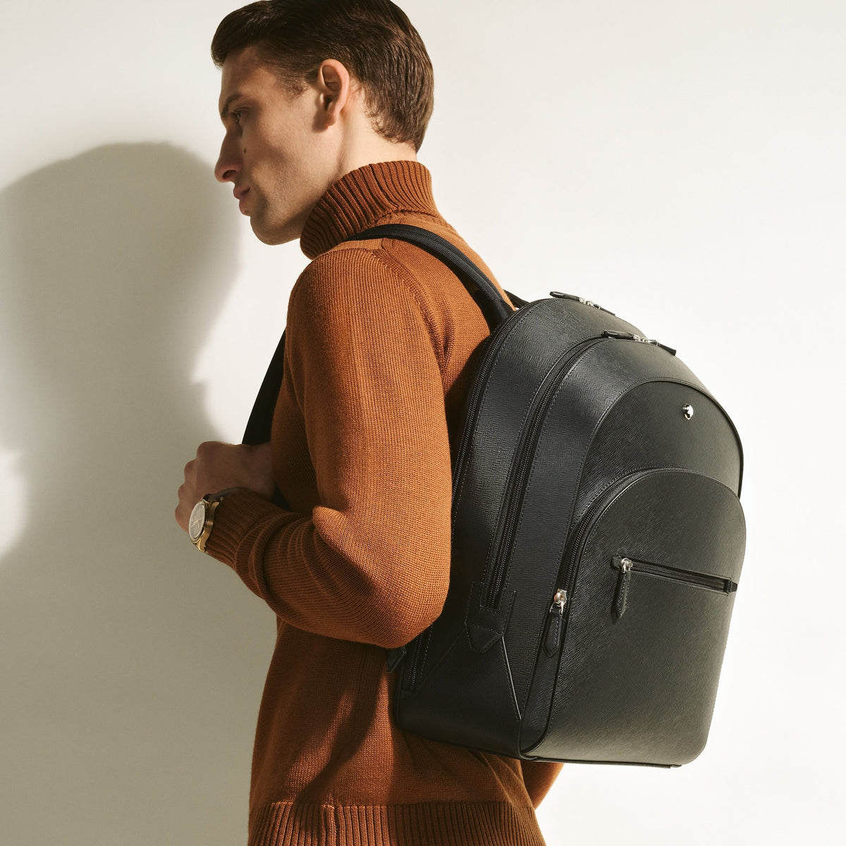 Montblanc Rucksack Groß mit 3 Fächern aus Sartorial Leder – Ansicht 2