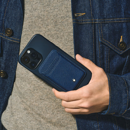 Montblanc Kartenetui 2 cc für iPhone mit MagSafe aus hochwertigem Leder – Schwarz – Ansicht 5
