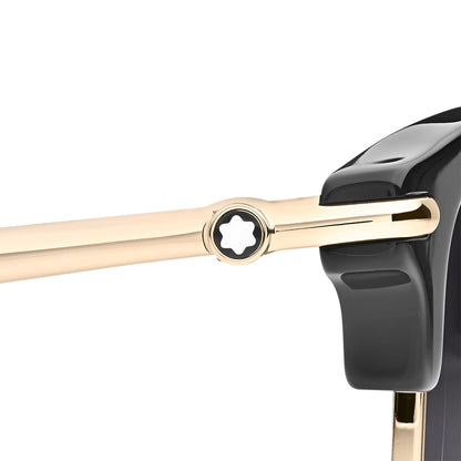 Montblanc Rechteckige Sonnenbrille mit schwarzem Spritzgussrahmen (MB130855) – Ansicht 4