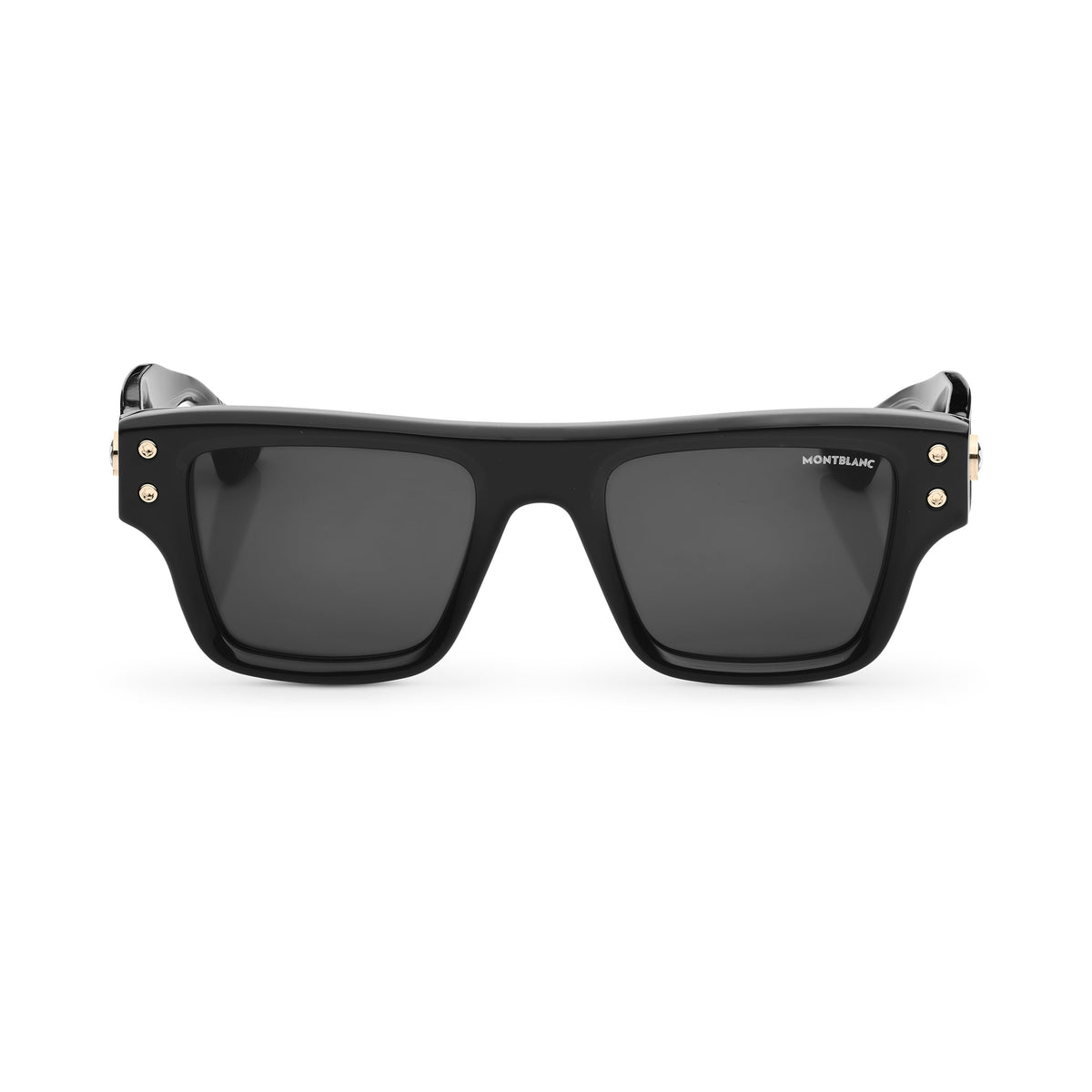 Montblanc Rechteckige Sonnenbrille mit schwarzem Acetatrahmen (MB131226) – Ansicht 1