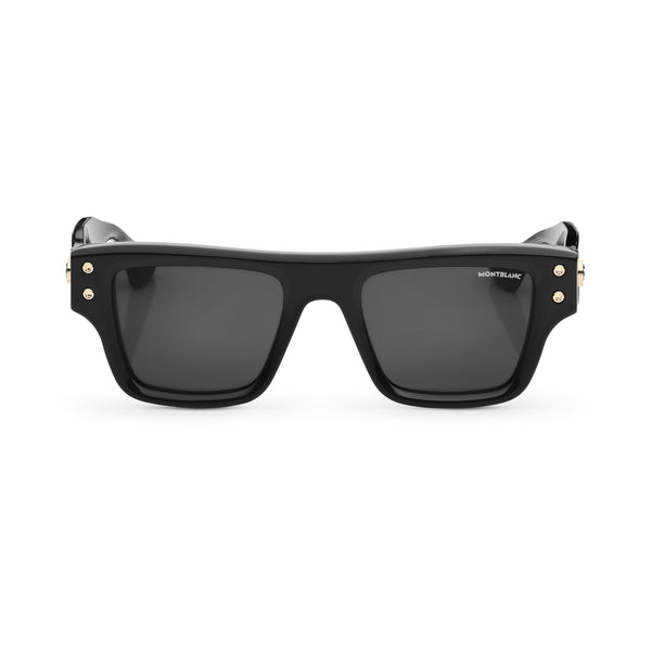 Montblanc Rechteckige Sonnenbrille mit schwarzem Acetatrahmen (MB131226)