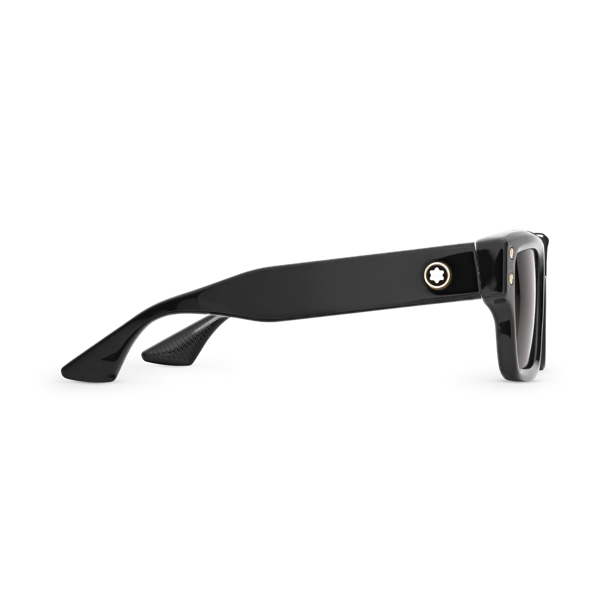 Montblanc Rechteckige Sonnenbrille mit schwarzem Acetatrahmen (MB131226) – Ansicht 3