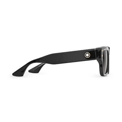 Montblanc Rechteckige Sonnenbrille mit schwarzem Acetatrahmen (MB131226) – Ansicht 3