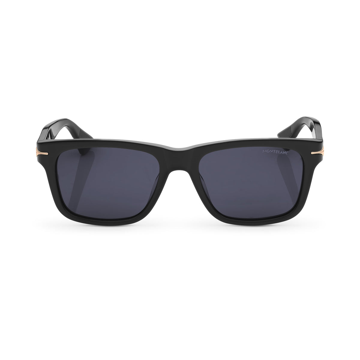 Montblanc Rechteckige Sonnenbrille mit schwarzem Acetatrahmen (MB131230) – Ansicht 1