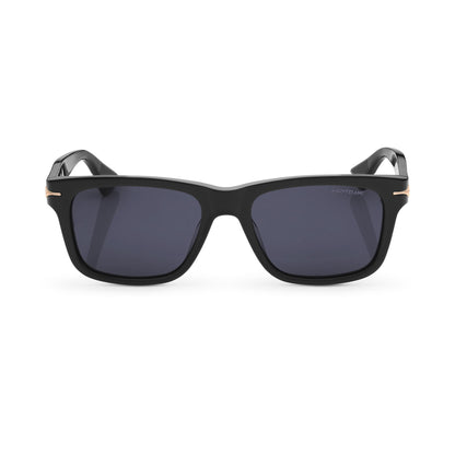 Montblanc Rechteckige Sonnenbrille mit schwarzem Acetatrahmen (MB131230) – Ansicht 1
