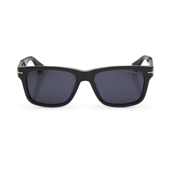 Montblanc Rechteckige Sonnenbrille mit schwarzem Acetatrahmen (MB131230)