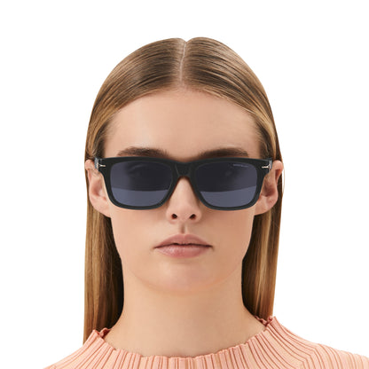 Montblanc Rechteckige Sonnenbrille mit schwarzem Acetatrahmen (MB131230) – Ansicht 3