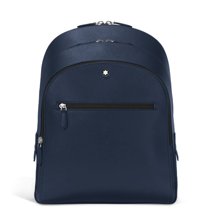 Montblanc Mittelgroßer Rucksack mit 3 Fächern aus Sartorial Leder – Tintenblau – Ansicht 1