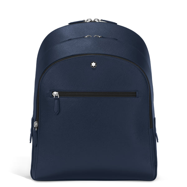 Montblanc Mittelgroßer Rucksack mit 3 Fächern aus Sartorial Leder – Tintenblau