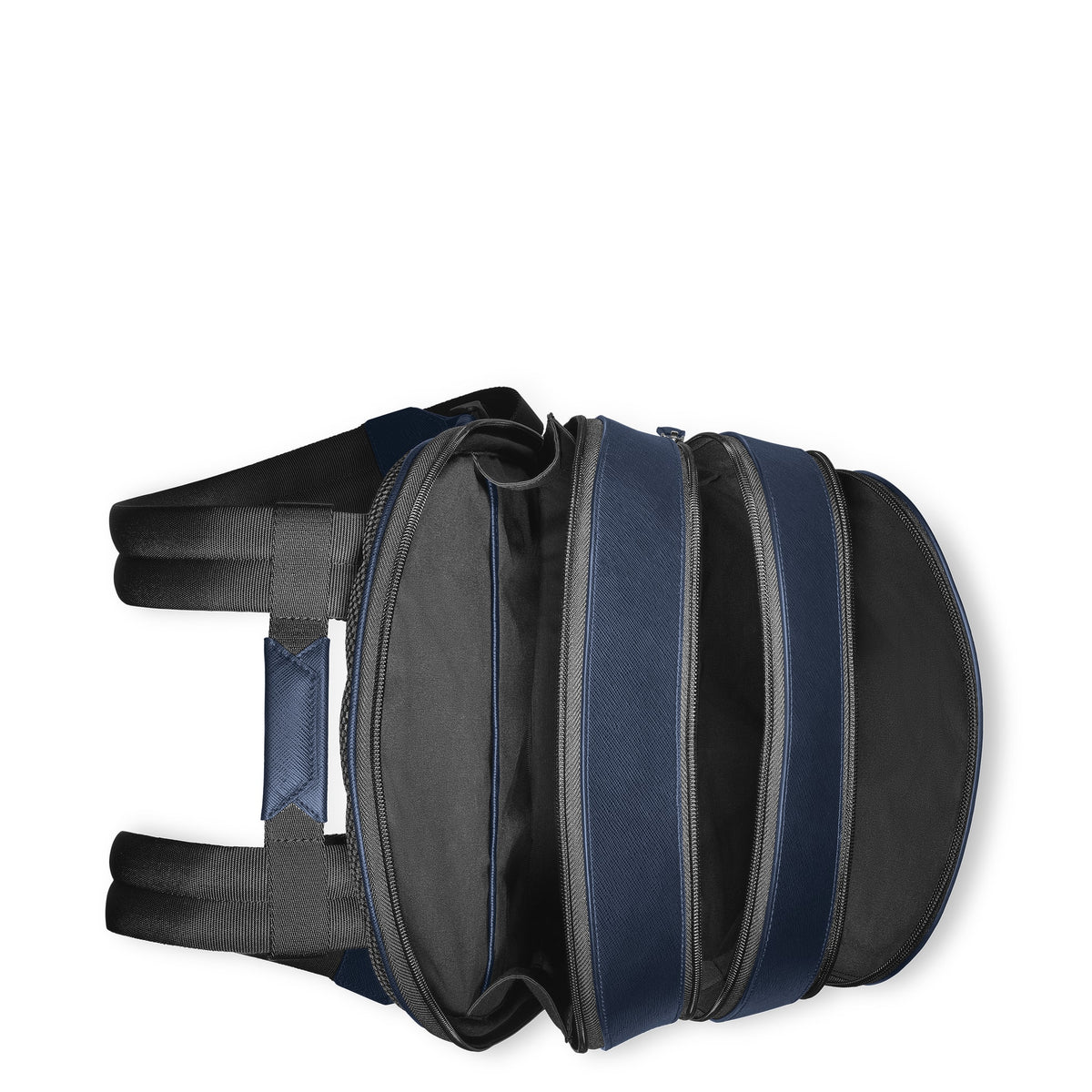 Montblanc Mittelgroßer Rucksack mit 3 Fächern aus Sartorial Leder – Tintenblau – Ansicht 6