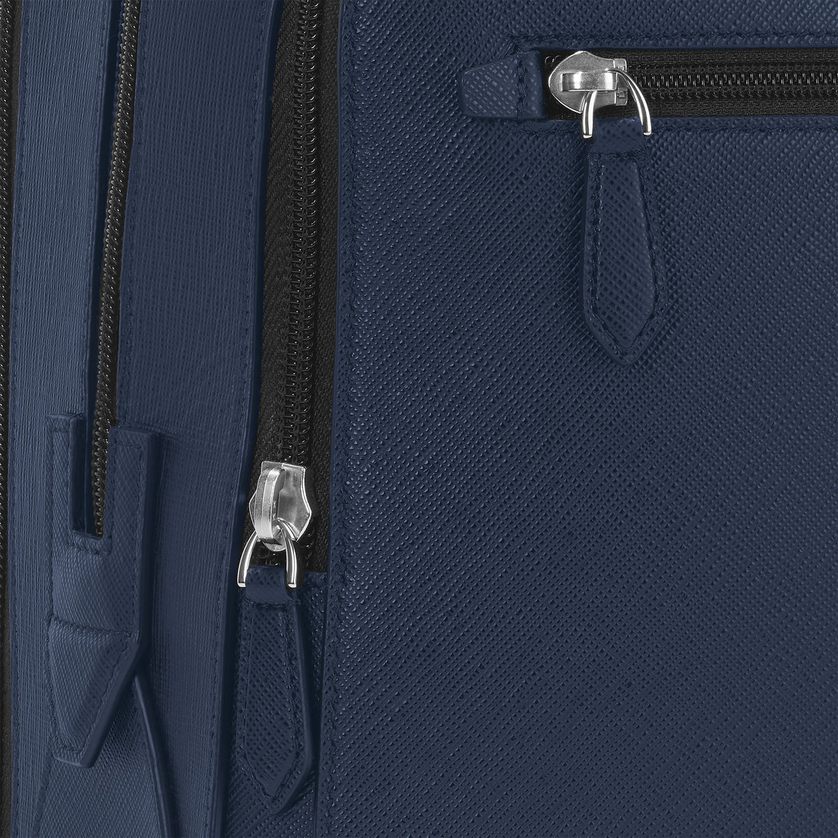 Montblanc Mittelgroßer Rucksack mit 3 Fächern aus Sartorial Leder – Tintenblau – Ansicht 7