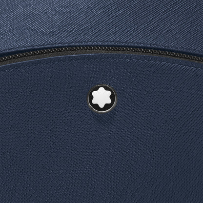 Montblanc Mittelgroßer Rucksack mit 3 Fächern aus Sartorial Leder – Tintenblau – Ansicht 8