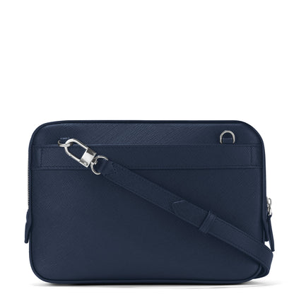 Montblanc Kleine Umhängetasche aus Sartorial Leder – Tintenblau – Ansicht 5