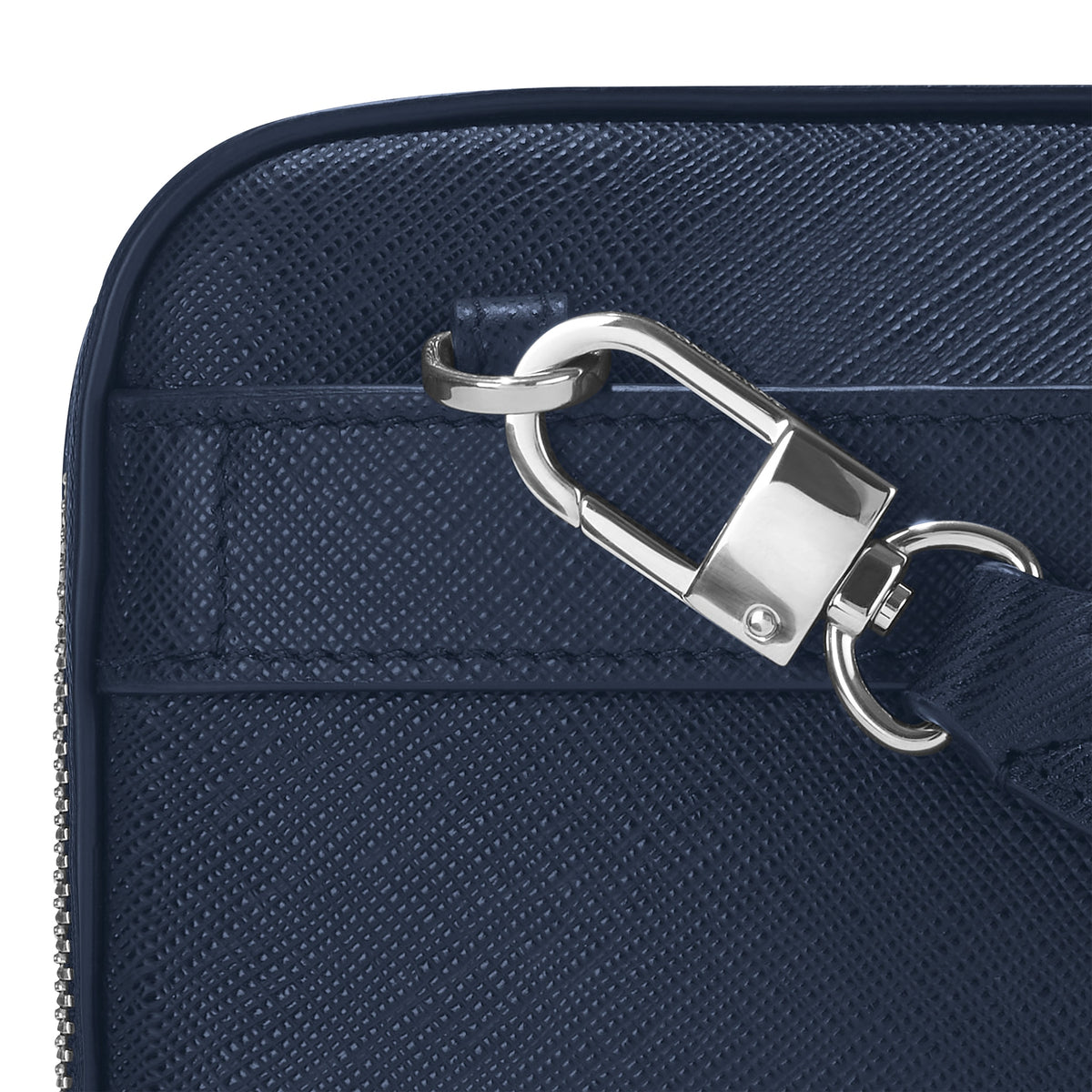 Montblanc Kleine Umhängetasche aus Sartorial Leder – Tintenblau – Ansicht 7
