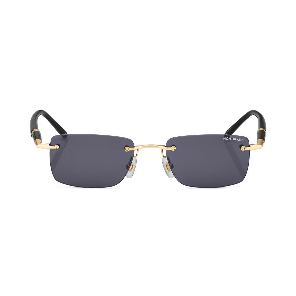 Montblanc Rechteckige Sonnenbrille mit goldfarbenem Metallrahmen – Ansicht 1