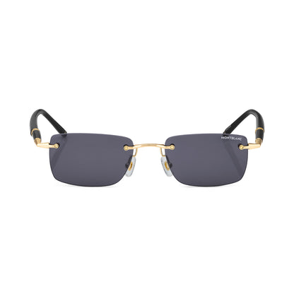 Montblanc Rechteckige Sonnenbrille mit goldfarbenem Metallrahmen – Ansicht 1