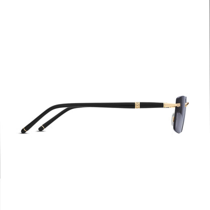 Montblanc Rechteckige Sonnenbrille mit goldfarbenem Metallrahmen – Ansicht 2