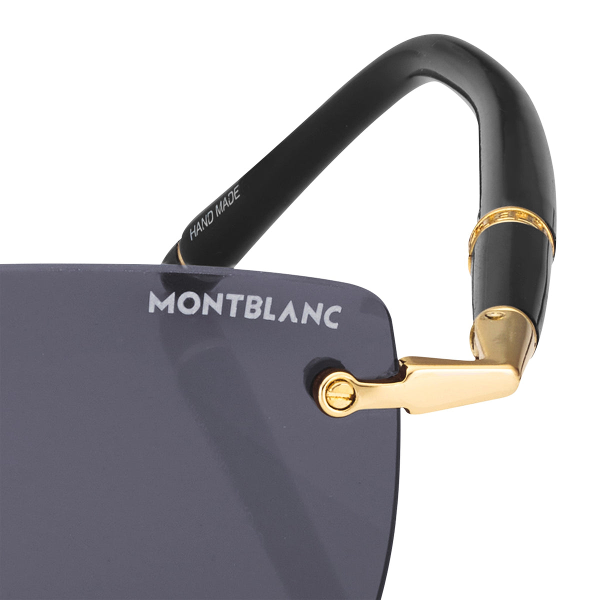 Montblanc Rechteckige Sonnenbrille mit goldfarbenem Metallrahmen – Ansicht 3