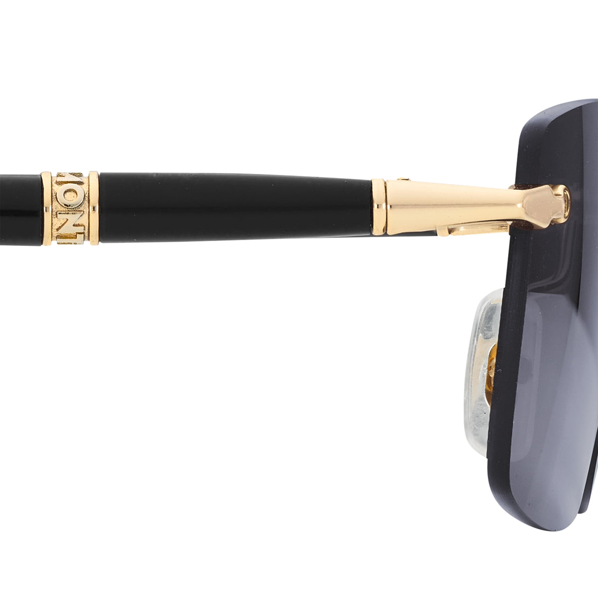 Montblanc Rechteckige Sonnenbrille mit goldfarbenem Metallrahmen – Ansicht 4