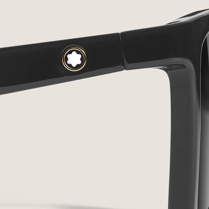 Montblanc Rechteckige Sonnenbrille mit schwarzem Spritzgussrahmen (MB135561) – Ansicht 3