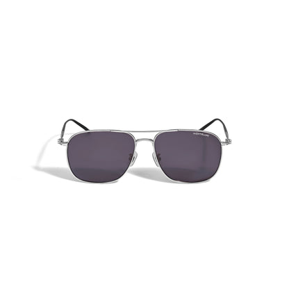 Montblanc Quadratische Sonnenbrille mit silberfarbenem Titanrahmen – Ansicht 1