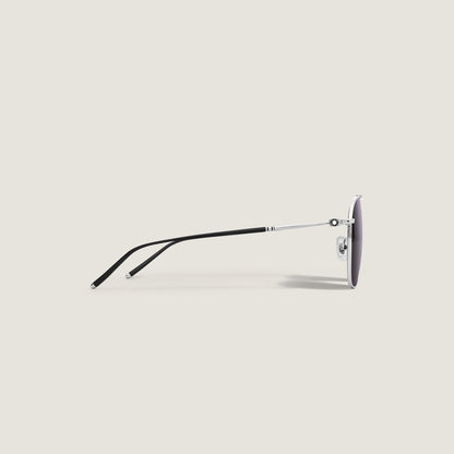 Montblanc Quadratische Sonnenbrille mit silberfarbenem Titanrahmen – Ansicht 2