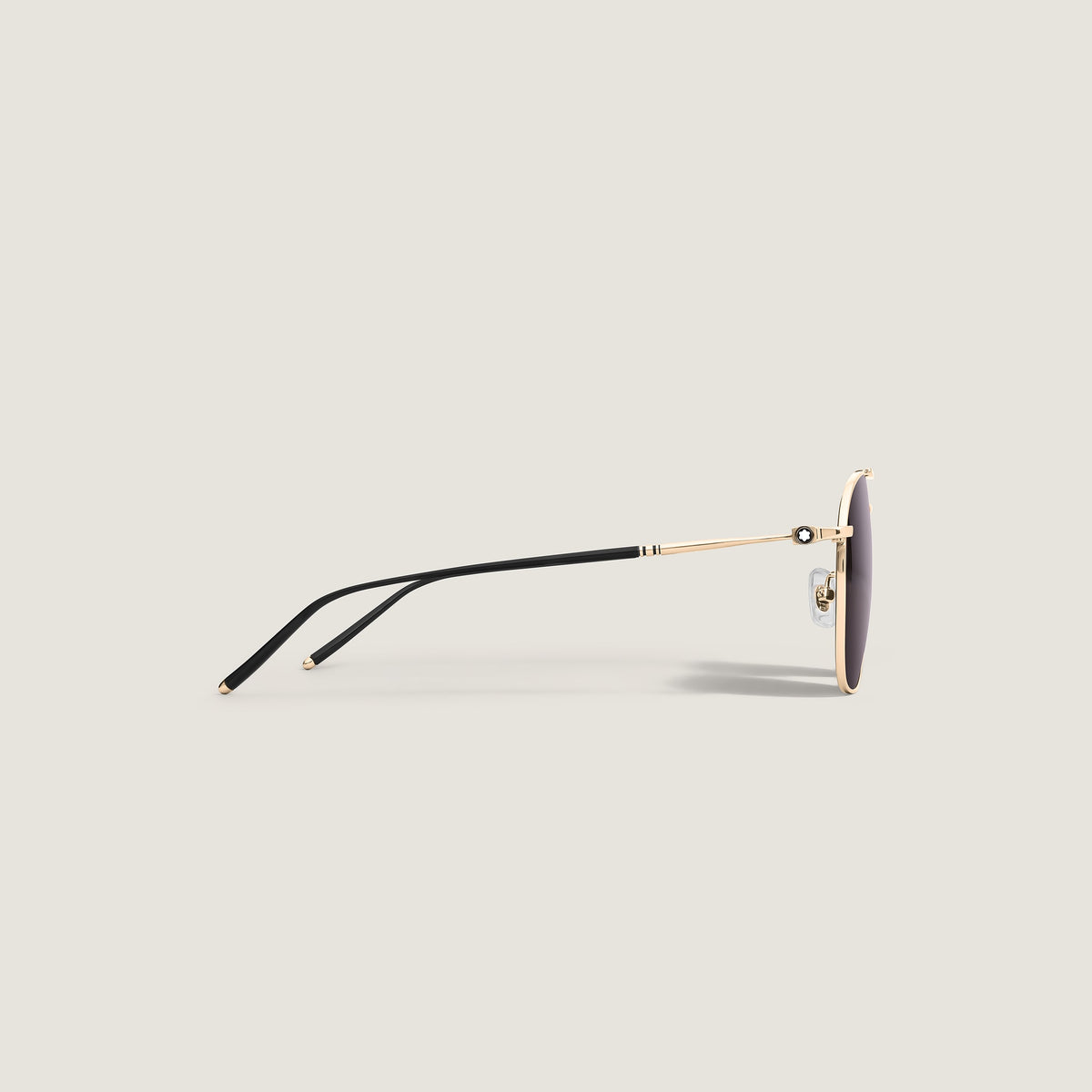 Montblanc Quadratische Sonnenbrille mit goldfarbenem Titanrahmen – Ansicht 2