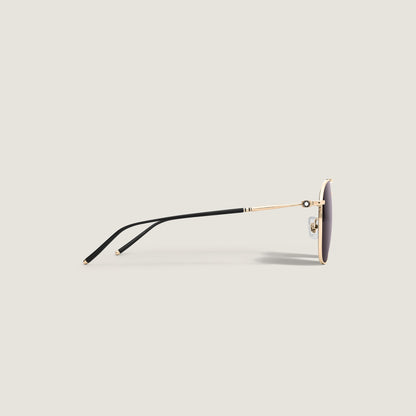 Montblanc Quadratische Sonnenbrille mit goldfarbenem Titanrahmen – Ansicht 2