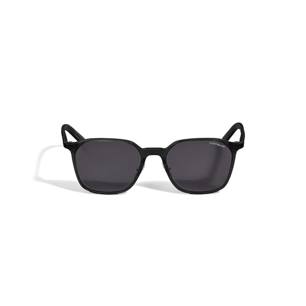 Montblanc Ovale Sonnenbrille mit schwarzem Acetatrahmen