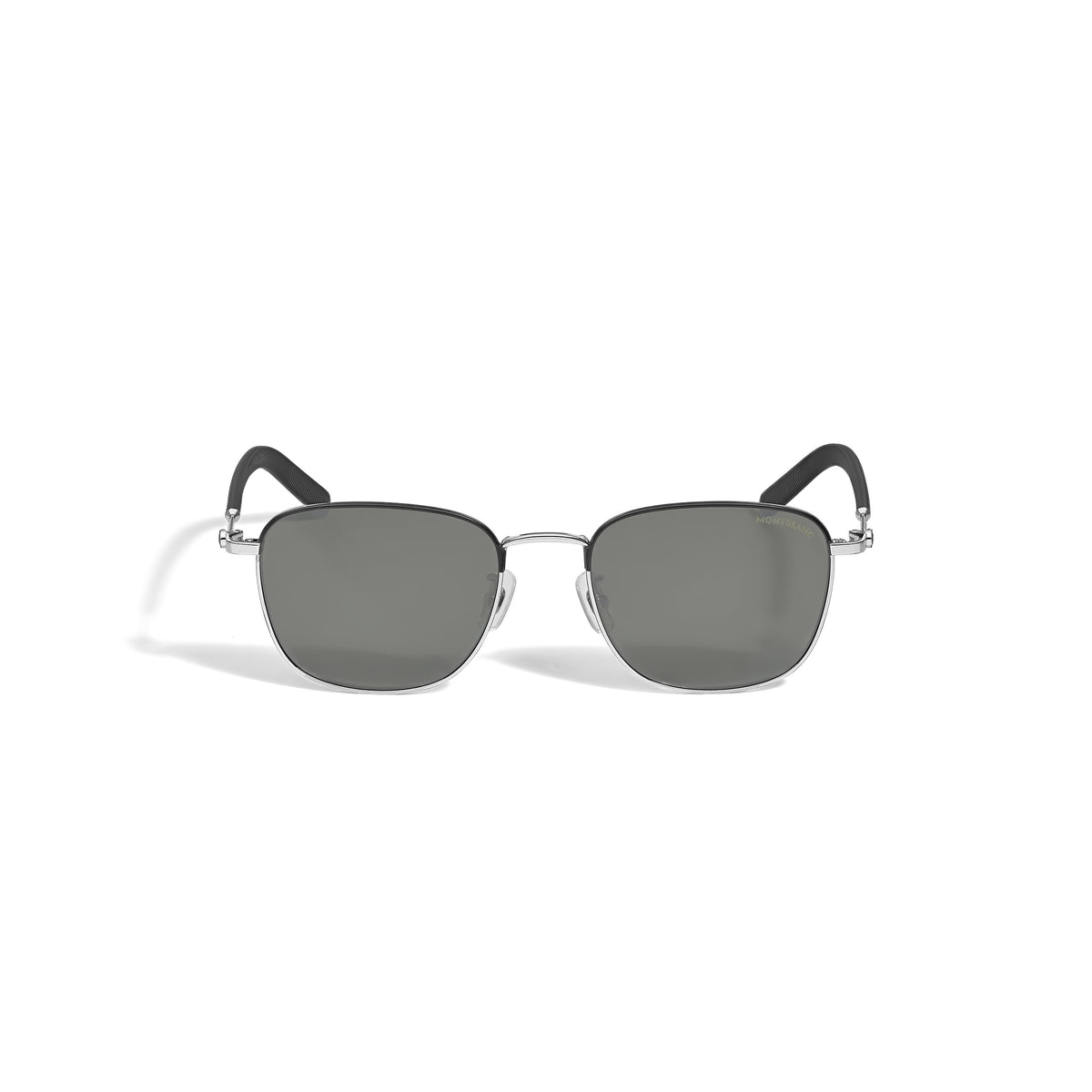 Montblanc Quadratische Sonnenbrille mit silberfarbenem Metallrahmen – Ansicht 1