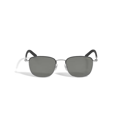 Montblanc Quadratische Sonnenbrille mit silberfarbenem Metallrahmen – Ansicht 1