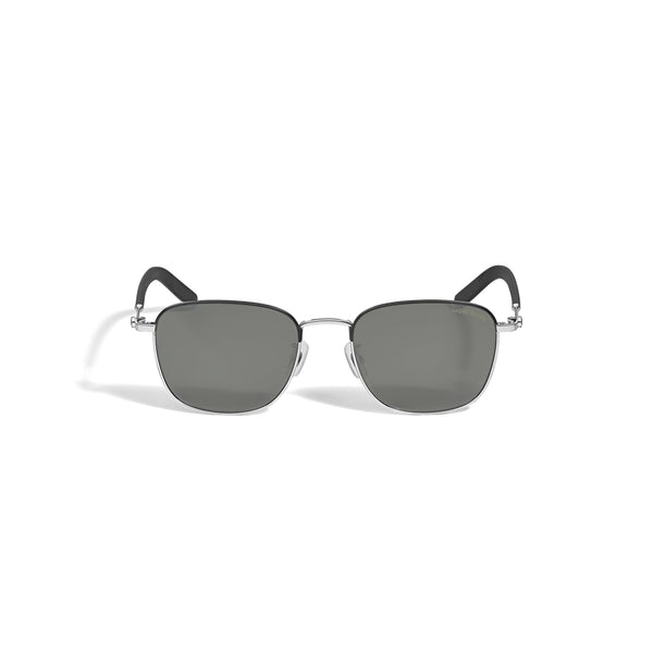 Montblanc Quadratische Sonnenbrille mit silberfarbenem Metallrahmen