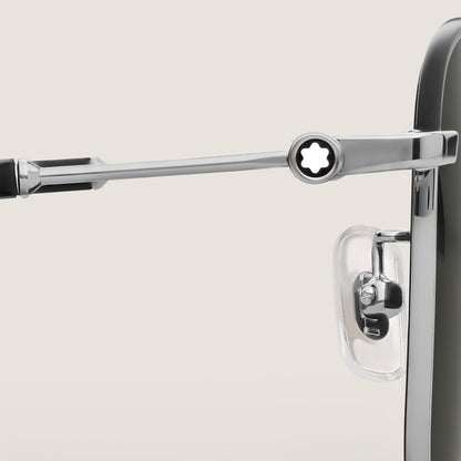 Montblanc Quadratische Sonnenbrille mit silberfarbenem Metallrahmen – Ansicht 3