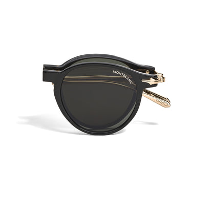 Montblanc Ovale faltbare Sonnenbrille mit schwarzem Spritzgussrahmen – Ansicht 1