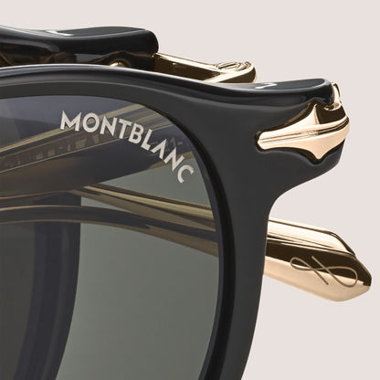 Montblanc Ovale faltbare Sonnenbrille mit schwarzem Spritzgussrahmen – Ansicht 3