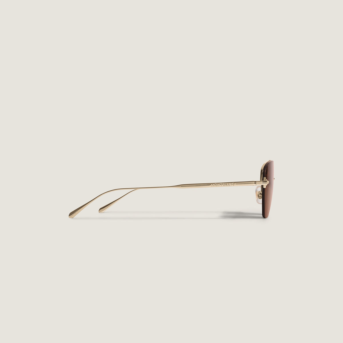 Montblanc Ovale Sonnenbrille mit goldfarbenem Metallrahmen – Ansicht 2