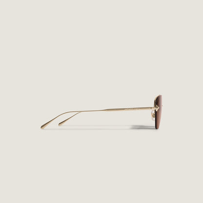 Montblanc Ovale Sonnenbrille mit goldfarbenem Metallrahmen – Ansicht 2