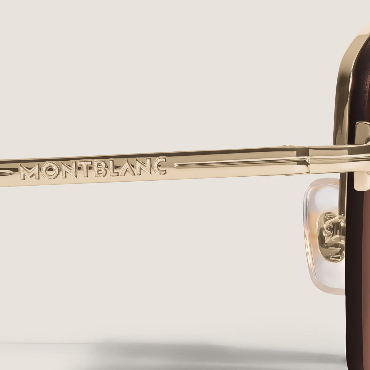 Montblanc Ovale Sonnenbrille mit goldfarbenem Metallrahmen – Ansicht 3