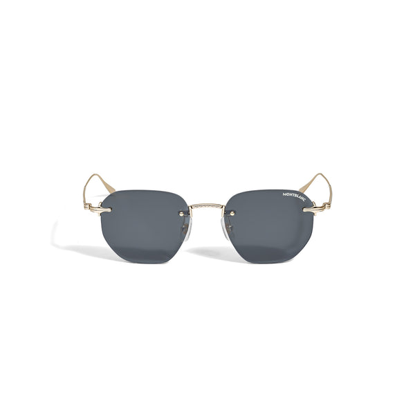 Montblanc Runde Sonnenbrille mit goldfarbenem Metallrahmen