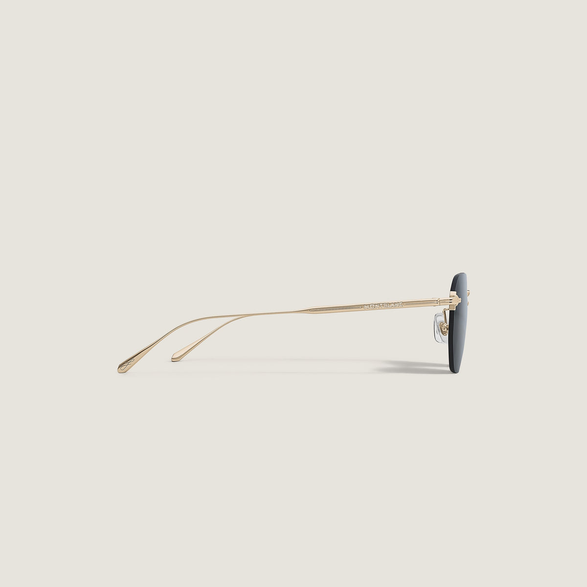 Montblanc Runde Sonnenbrille mit goldfarbenem Metallrahmen – Ansicht 2