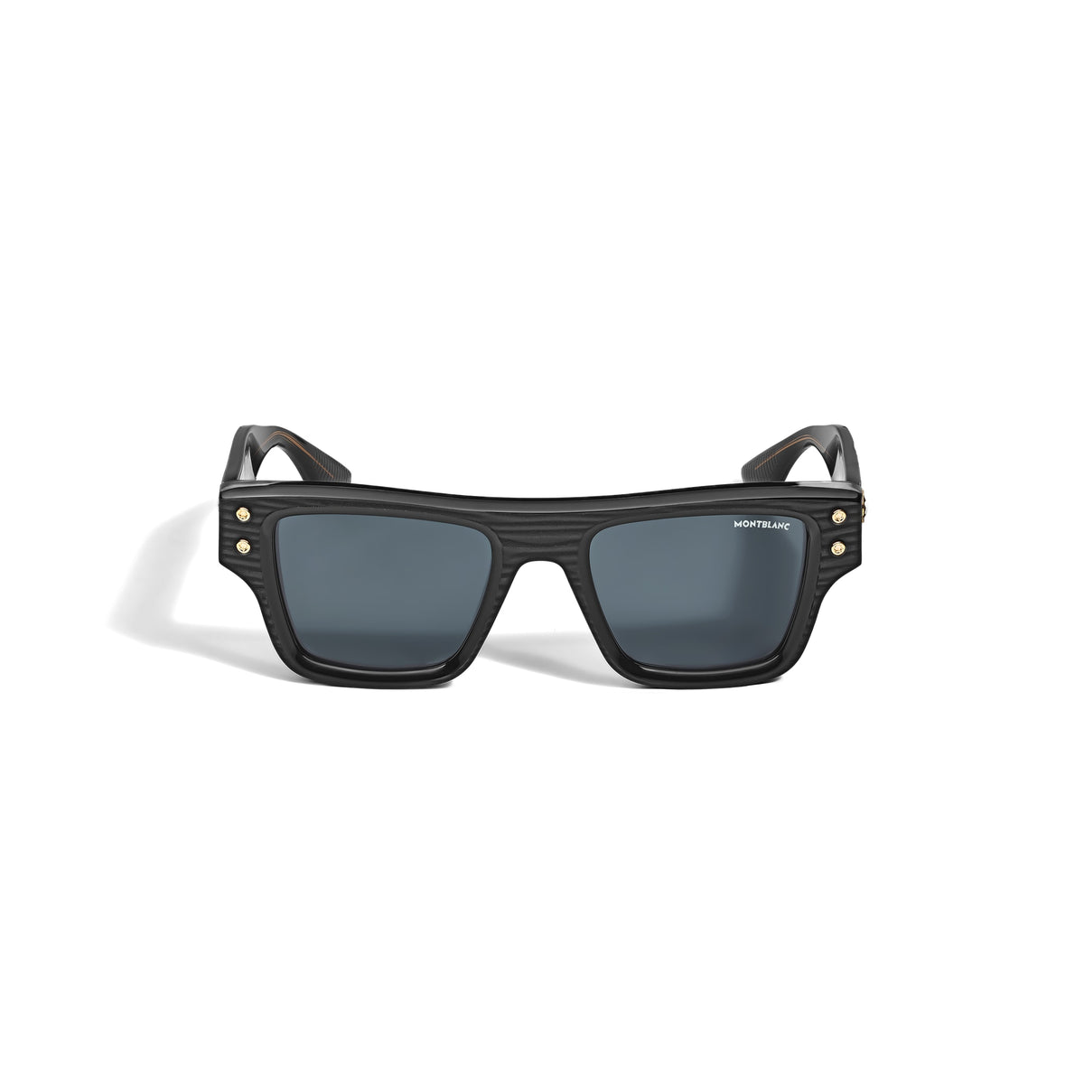Montblanc Rechteckige Sonnenbrille mit schwarzem Acetatrahmen (MB135574) – Ansicht 1