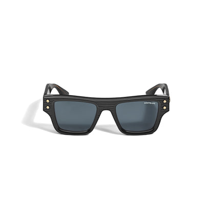 Montblanc Rechteckige Sonnenbrille mit schwarzem Acetatrahmen (MB135574) – Ansicht 1