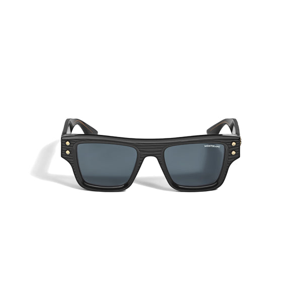Montblanc Rechteckige Sonnenbrille mit schwarzem Acetatrahmen (MB135574)