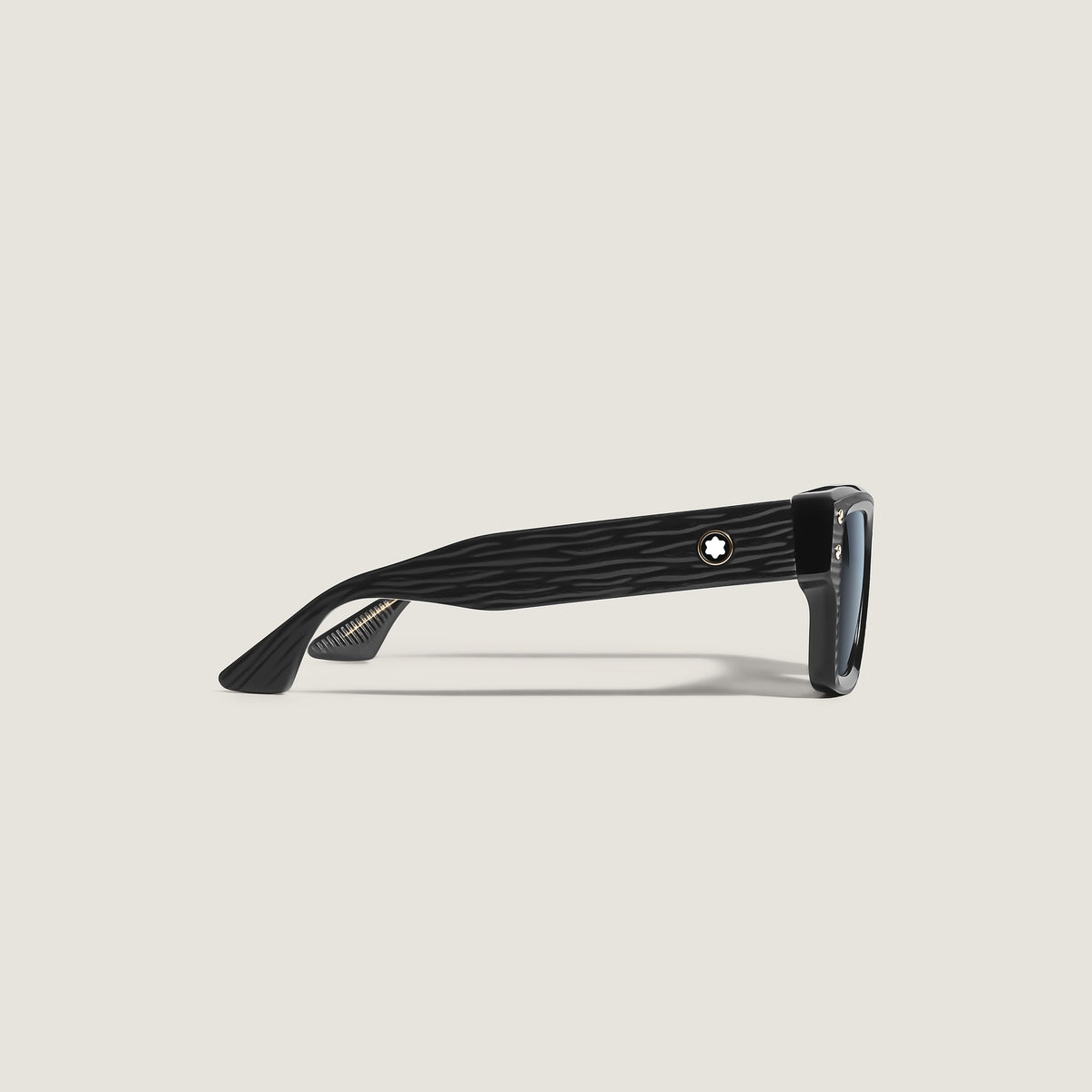 Montblanc Rechteckige Sonnenbrille mit schwarzem Acetatrahmen (MB135574) – Ansicht 2