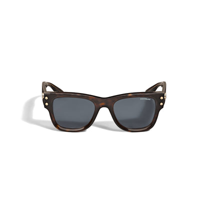 Montblanc Quadratische Sonnenbrille mit Havana Acetatrahmen – Ansicht 1