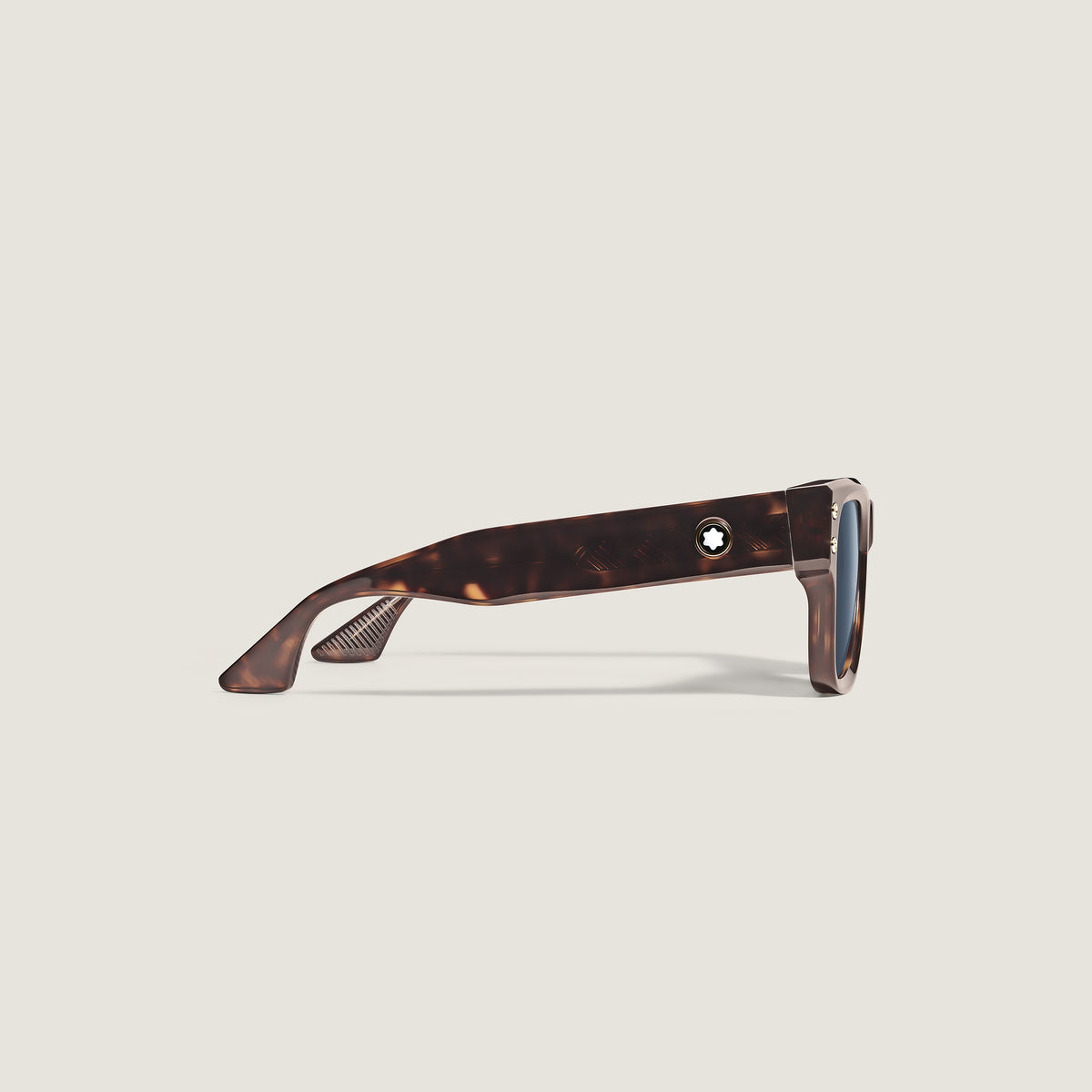 Montblanc Quadratische Sonnenbrille mit Havana Acetatrahmen – Ansicht 2